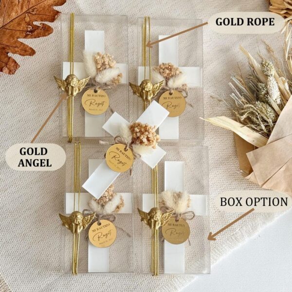 Custom Baptism Party Magnet Favors, Handcrafted Cross Magnet With Angel, First Communion Favor, Mi Bautizo, Christening for Girls and Boy - Image 4