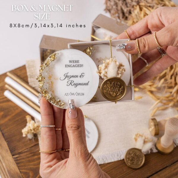 Luxury Wedding Favor Magnet, Bridal Shower Favors for Guests, Save The Date Magnet, Thank You Gift for Guests, Engagement Party Favors - Image 8
