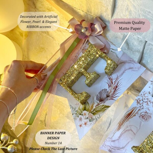 Sweet 16 Personalized Glitter Name Banner Party Decoration, Quinceañera Party Favor, Custom Birthday Party Favors, Balloon Garland - Image 6