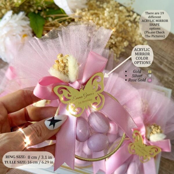 Pink Golden Personalized 1st Birthday Party Favor, Birthday Candy Gift for Girl or Boy, Welcome Baby Favor, Baby Shower Keepsake, Candy Gift - Image 3