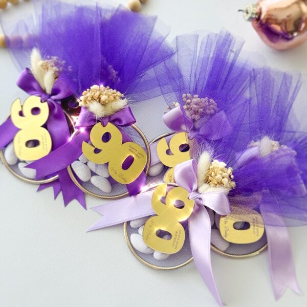 Custom Adult Birthday Candy Favor, Gold Mirror Ring Favor for 40th, 50th, 60th, 70th, 80th, 90th, 100th Birthday, Party Favor for Guests - Image 3