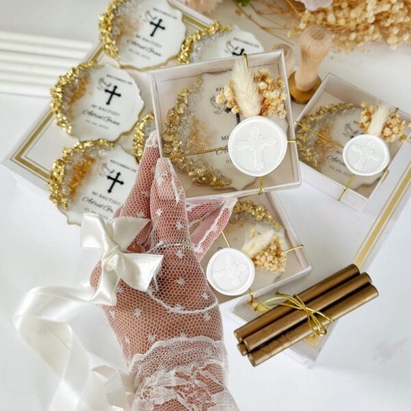 Personalized Luxury Baptism Magnet, Custom Christening Favor for Boy or Girl, Unique First Communion Gift, Mi Bautizo Keepsake, Baptism Gift - Image 5