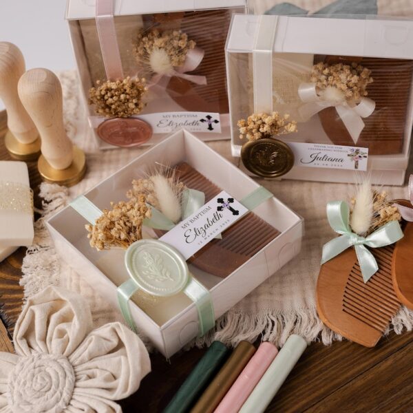 Custom Wooden Comb, Personalized Scented Soap, Baby Shower Favors, Bridesmaid Gift, Baptism Keepsake, Wedding Guest Favors, Handmade Soap - Image 5