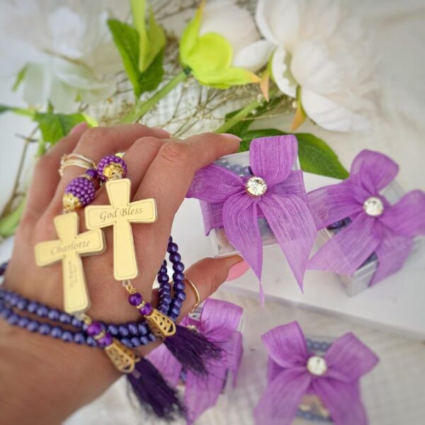 Butterfly Rosary Baptism Gifts, Christening Favor, Personalized Rosary Baptism Gifts for Girls and Boys, Communion Keepsake, Baptism Favor - Image 9
