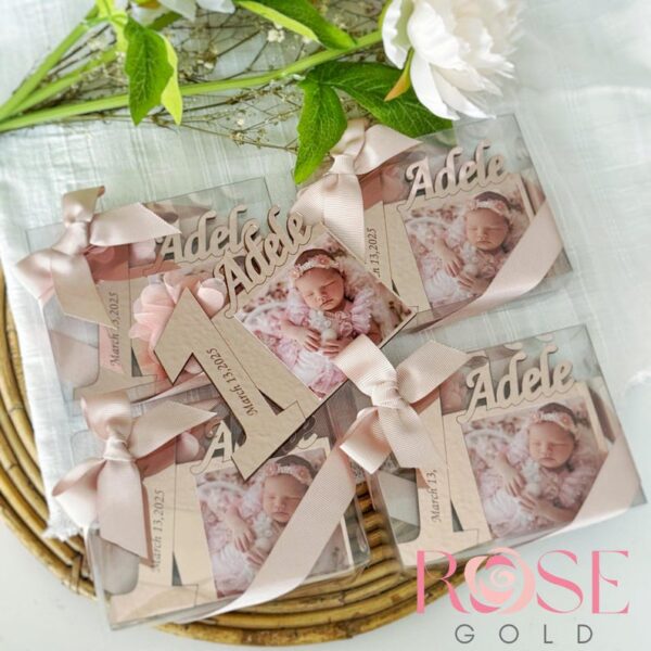 First Birthday Party Keepsakes, Custom 1st Birthday Magnet Gifts, Birthday Souvenir, Baby Photo Frames for First Birthday, Christening Favor - Image 5