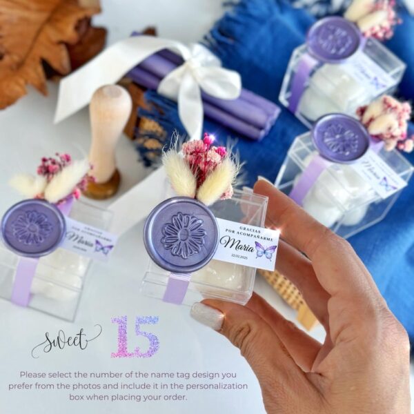 Personalized Bubble Candle Quinceañera Favor, Mis Quince Keepsake, Sweet 16 Candle Favors, Sweet 15 Favors, Custom Quinceañera Candle Favors - Image 2