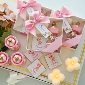 Personalized Carousel Baby Shower Favor, Baptism Gift with Chocolate and Bubble Candle, Custom Christening Party Favor for Boys and Girls