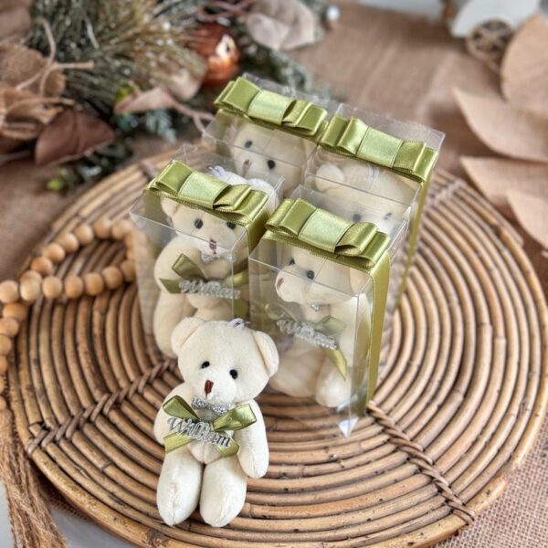 Teddy Bear Baby Shower Personalized Favor, Custom Teddy Bear Keychain, Welcome Baby Gifts for Boys, 1st Birthday Teddy Bear Party Favor - Image 8