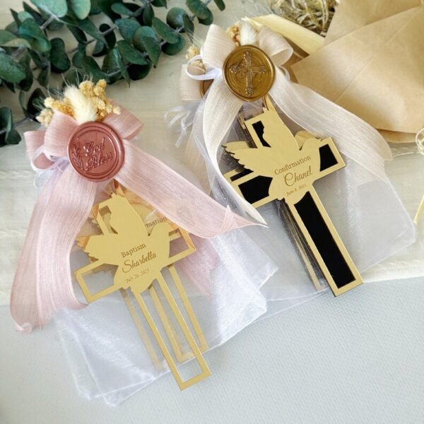 Unique Personalized Baptism Favors, Acrylic Cross Magnet Gift, God Bless Keepsake for Boy or Girl, Christening Favors, First Communion Gift - Image 6