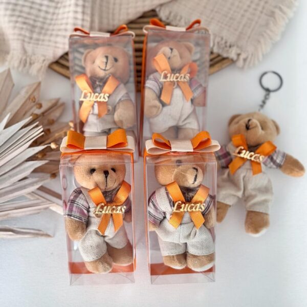 Teddy Bear Party Keychain, Baby Shower Favor, Personalized Bear Gift, We Can Bearly Wait, 1st Birthday Favor, Gender Reveal, Party Favor