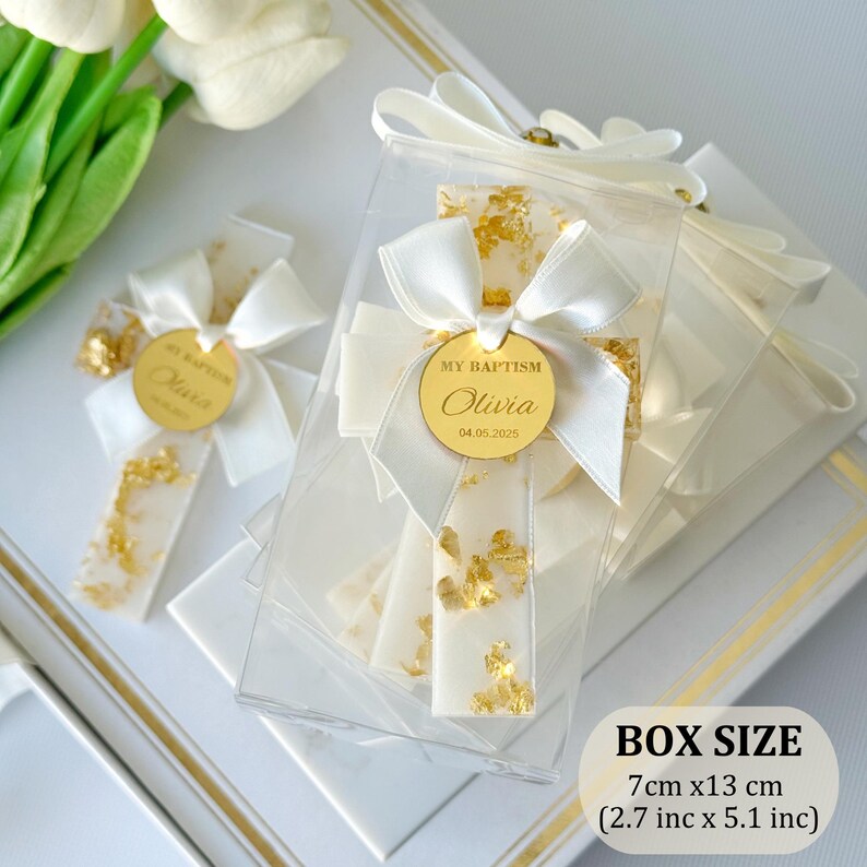 Custom Lilac Cross Magnets for Baptism Party, Christening Cross Magnet Favors, First Holy Communion Favor, Mi Bautizo Magnets, Baptism Gifts - Image 5