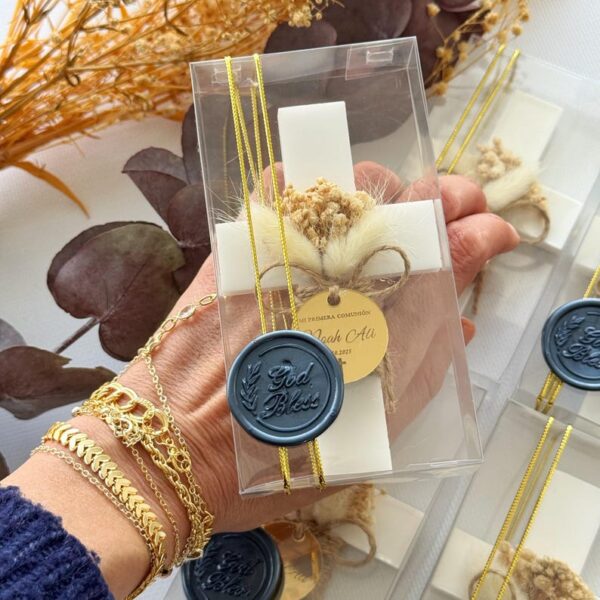 Baptism Favor with Cross Magnet, Personalized Christening Gift, First Communion Party Keepsake, Custom Mi Bautizo Favor, Baptism Gift - Image 9