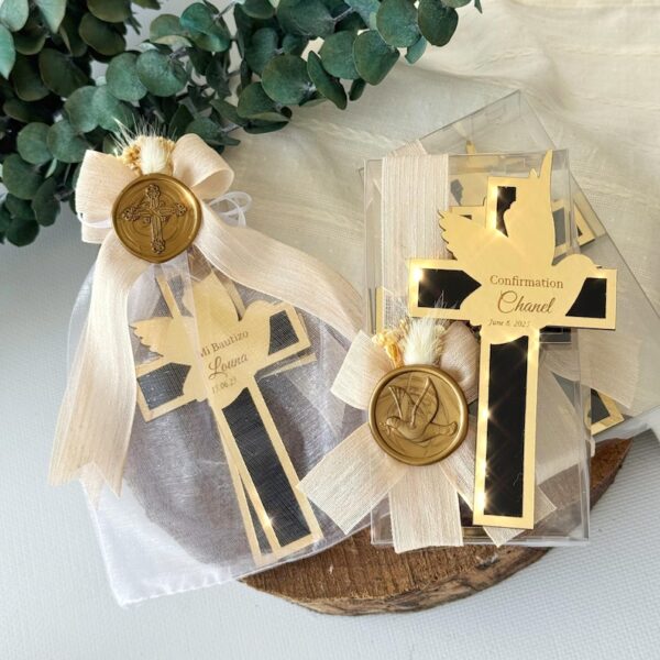 Unique Personalized Baptism Favors, Acrylic Cross Magnet Gift, God Bless Keepsake for Boy or Girl, Christening Favors, First Communion Gift - Image 7
