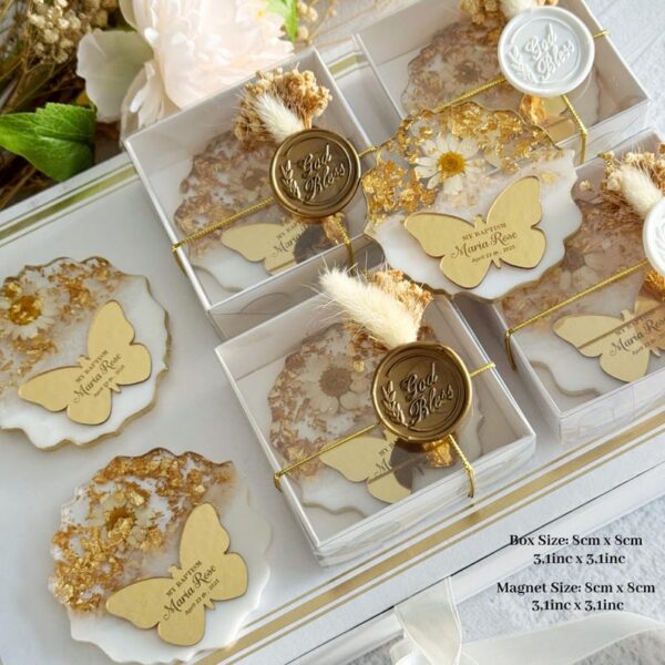 Personalized Daisy Magnet Baptism Favor, Baptism Gift for Girl and Boy, Unique Holy Communion Keepsake, Christening Thank You Gift for Guest - Image 2