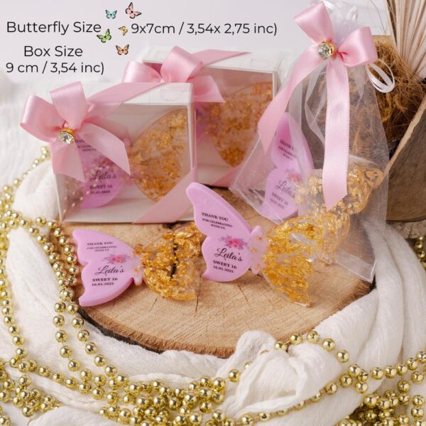 Quinceañera Butterfly Favor, Sweet 16 Party Gift, Personalized Butterfly Magnet, Quinceanera Keepsake, Custom Birthday Favor, Mis Anos Favor - Image 3