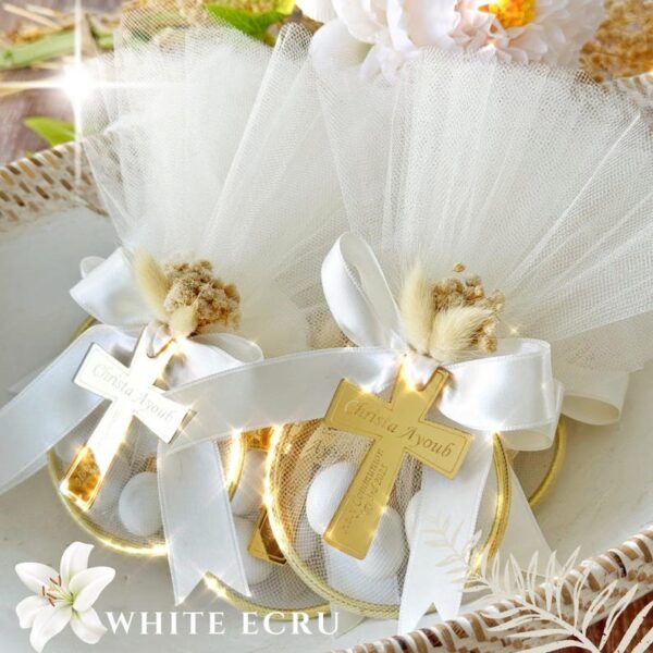 White Personalized Baptism Almond Candy Favor, Custom Christening Gift, Holy Communion Favor, Mi Bautizo Thank You Gift, Unique Party Favors