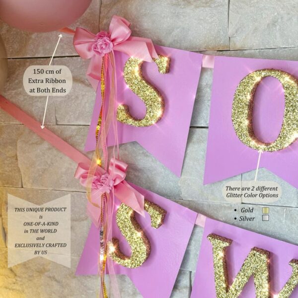 Glitter Banner Party Decoration, Sweet 15 Party Favor, Quinceañera Party Favor, Mis Quince, Birthday Party Favors, Deluxe Balloon Garland - Image 4