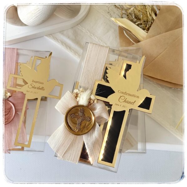 Unique Personalized Baptism Favors, Acrylic Cross Magnet Gift, God Bless Keepsake for Boy or Girl, Christening Favors, First Communion Gift - Image 2