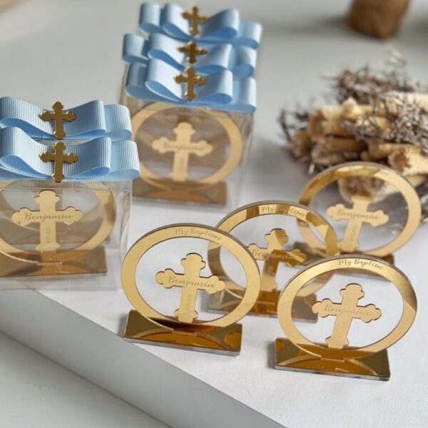 Custom Baptism Cross Favors, Personalized Christening Keepsakes, First Holy Communion Decorations, Mi Bautizo Party Gift for Boys and Girls - Image 4