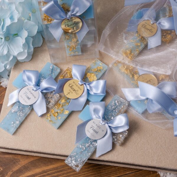 Custom Baptism Blue Cross Magnet, Baptism Cross Favors for Boys, First Communion Favors, Mi Bautizo Custom Magnets, Holy Communion Gifts