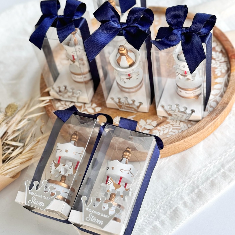 Personalized Carousel Party Favor, Baby Shower Keepsake, Baptism Gift, Welcome Baby Decorations, 1st Birthday Favor, Custom Name Gift - Image 10