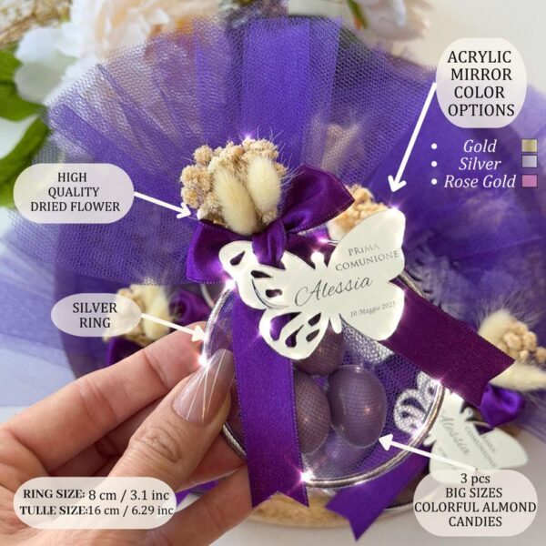 White Personalized Baptism Almond Candy Favor, Custom Christening Gift, Holy Communion Favor, Mi Bautizo Thank You Gift, Unique Party Favors - Image 4