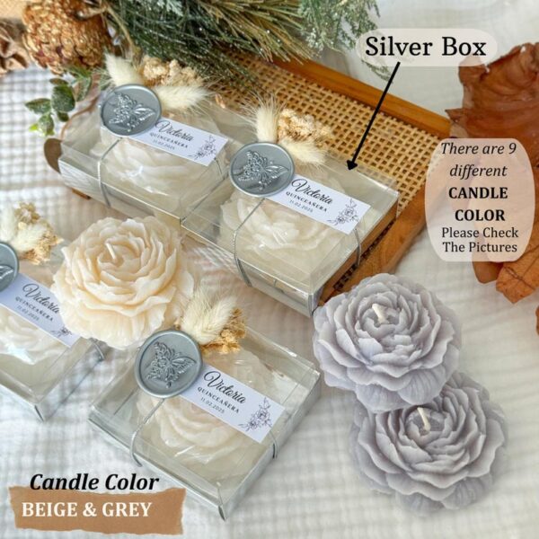 Sweet 16 Candle Favors, Personalized Scented Peony Candle Gift, Quinceañera Party Favor, Mis Quince Anos, Custom Birthday Flower Candle - Image 4