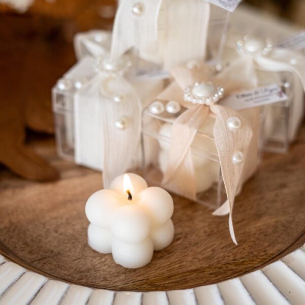 Custom Wedding Candle Favors, Elegant Bridal Shower Gifts, Personalized Bubble Candle, Bridesmaid & Baby Shower Party Favors, Event Keepsake