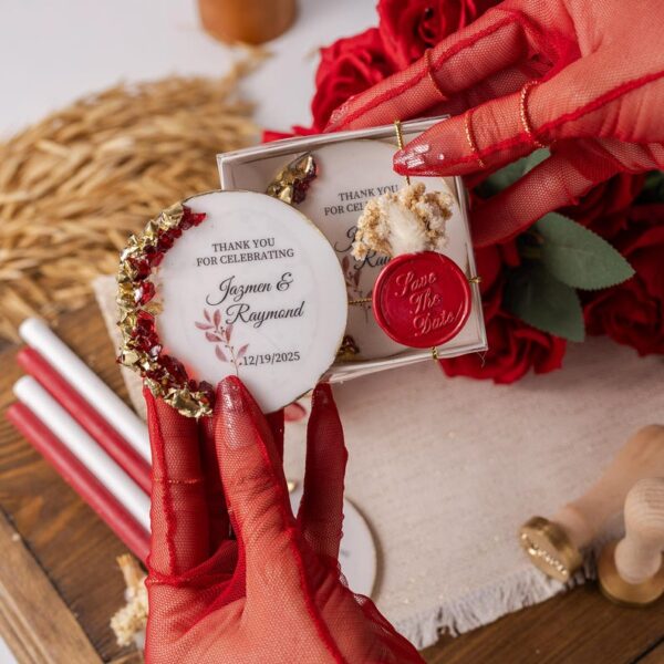 Luxury Wedding Favor Magnet, Bridal Shower Favors for Guests, Save The Date Magnet, Thank You Gift for Guests, Engagement Party Favors - Image 4