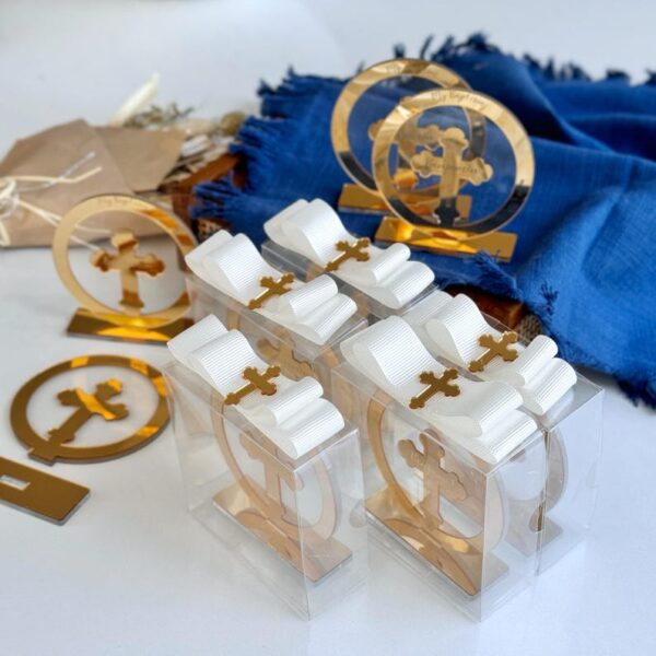 Golden Cross Frame, Custom Baptism Cross Favors, Personalized Christening Keepsakes, Communion Decorations, Mi Bautizo, Acrylic Cross Favors - Image 5