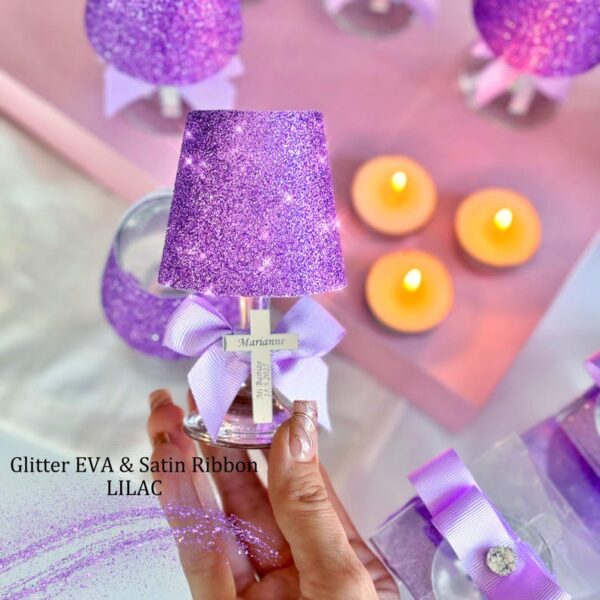 Custom Navy Blue Lampshade Glass Candle Holder with Eva Glitter Foam Baptism Favors, First Holy Communion, Christening Favor for Guest - Image 6