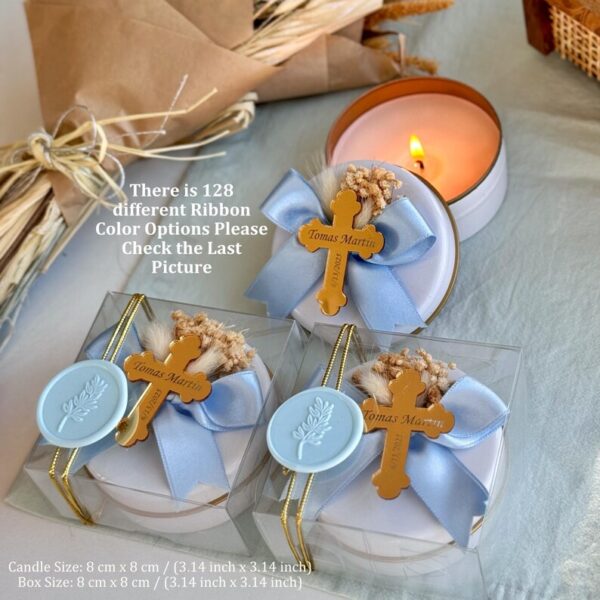 Custom Baptism Candle Decoration, Holy Communion Gift, Baptism Candle Favor, Christening Candle, First Communion Candle, Mi Bautizo Gift - Image 5