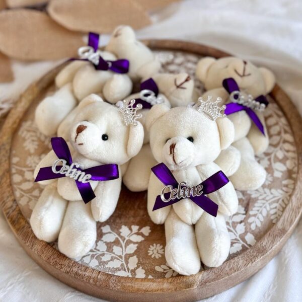 Personalized Teddy Bear Baby Shower Favor, Teddy Bear Keychains, Welcome Baby Girl, 1st Birthday Teddy Bear Party Favor, Welcome Baby Boy - Image 6