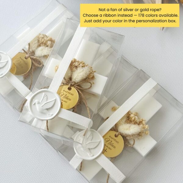 Baptism Favor with Cross Magnet, Personalized Christening Gift, First Communion Party Keepsake, Custom Mi Bautizo Favor, Baptism Gift - Image 4