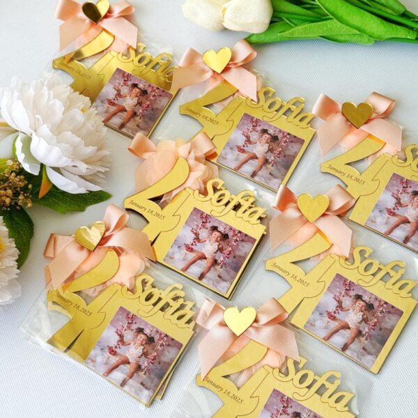 First Birthday Party Keepsakes, Custom 1st Birthday Magnet Gifts, Birthday Souvenir, Baby Photo Frames for First Birthday, Christening Favor - Image 10