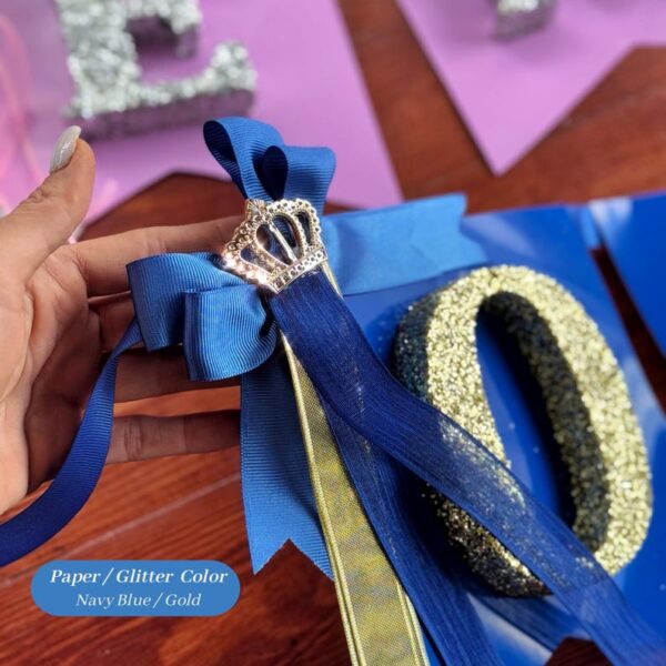 Baby Shower Glitter Name Banner, Nursery Decor, Baby Name Garland, Birthday Flags, Baby Girl 1st Birthday, Party Decoration, Gold Glitter - Image 3