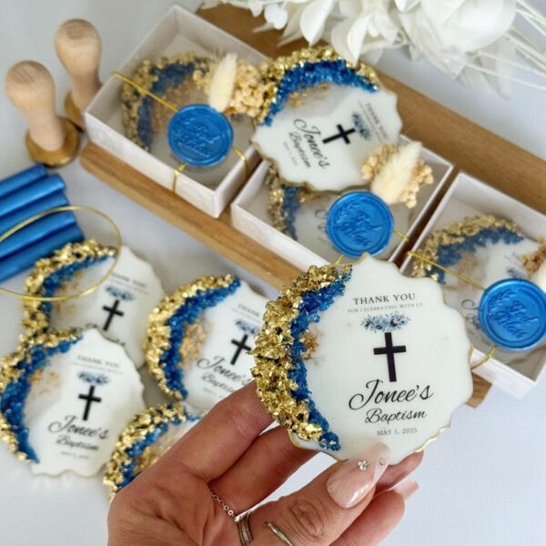 Luxury Custom Baptism Magnet, Personalized Christening Favor, Unique First Communion Keepsake for Boy, Mi Bautizo Gift, Baptism Favor - Image 8