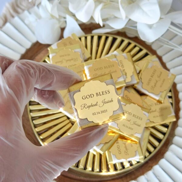 Custom Baptism Chocolate Favor, Personalized Christening Chocolate Gift, Holy Communion Chocolate Treats, Custom Party Favors, Chocolate Box - Image 2