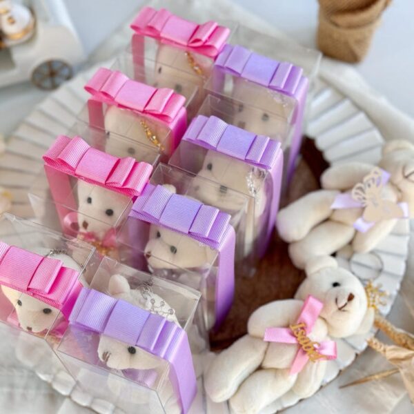 Personalized Teddy Bear Baby Shower Favor, Teddy Bear Keychains, Welcome Baby Girl, 1st Birthday Teddy Bear Party Favor, Welcome Baby Boy - Image 5