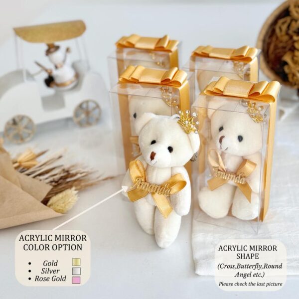Personalized Teddy Bear Baby Shower Favor, Teddy Bear Keychains, Welcome Baby Girl, 1st Birthday Teddy Bear Party Favor, Welcome Baby Boy - Image 3
