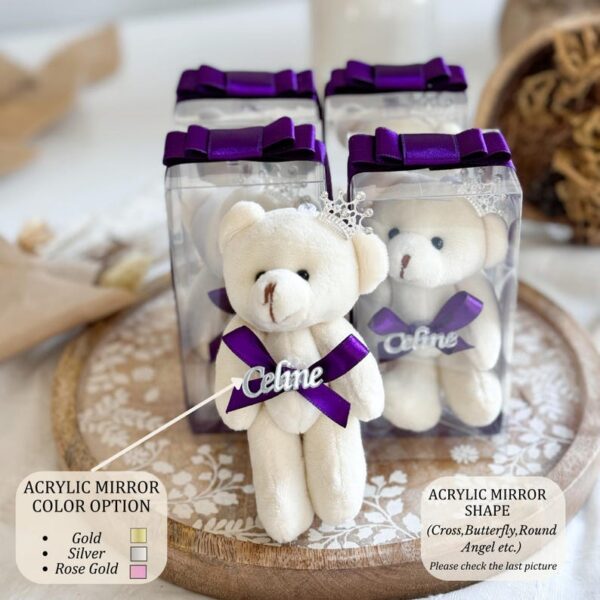 Teddy Bear Baby Shower Personalized Favor, Custom Teddy Bear Keychain, Welcome Baby Gifts for Boys, 1st Birthday Teddy Bear Party Favor - Image 4