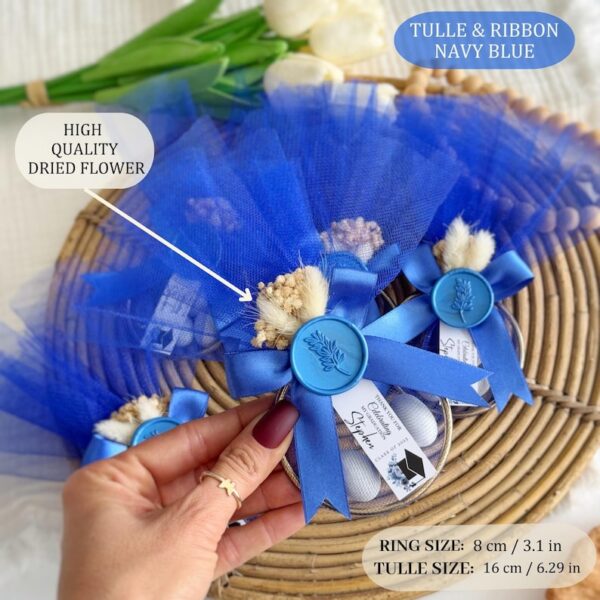 Class of 2025 Graduation Candy Favors, Personalized Almonds, Tulle Puff Wax Seal, Custom Name and Tassel Tag, College Grad Gift, Grad Favor - Image 2