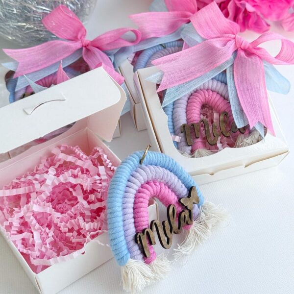 Rainbow Keychain 1st Birthday Party Favors, Birthday Gifts For Girls and Boys, Pastel Birthday Favors, Baby Shower Gifts, Welcome Baby Gifts - Image 5