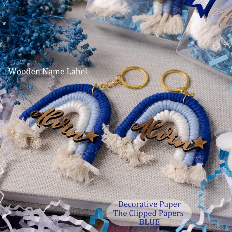 Personalized Rainbow Macrame Keychain, Baby Shower Guest Favor, 1st Birthday Party Gift, Custom Name Keepsake, Welcome Baby Gift - Image 4