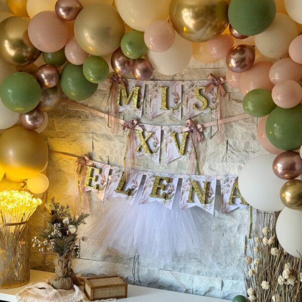 Sweet 16 Personalized Glitter Name Banner Party Decoration, Quinceañera Party Favor, Custom Birthday Party Favors, Balloon Garland - Image 7