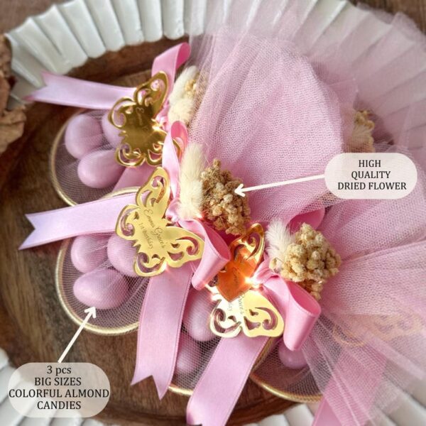 Pink Golden Personalized 1st Birthday Party Favor, Birthday Candy Gift for Girl or Boy, Welcome Baby Favor, Baby Shower Keepsake, Candy Gift - Image 2