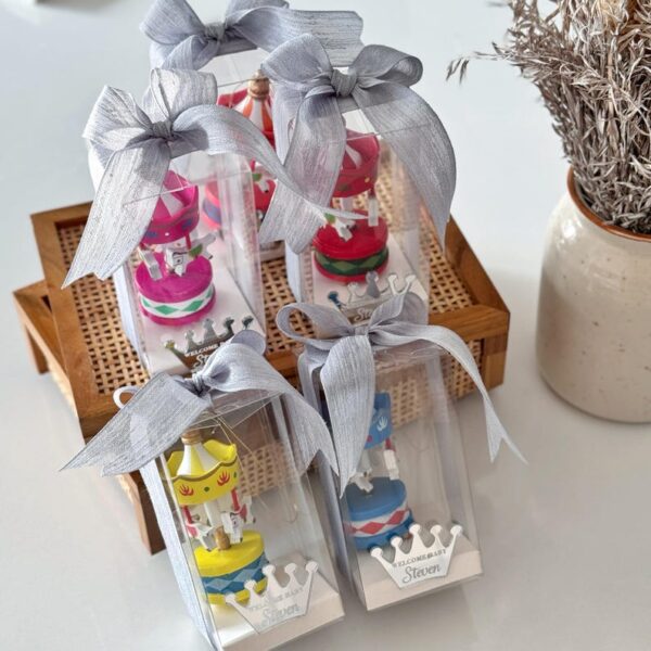 Blue Carousel Baby Shower Favors, Personalized Baby Shower Keepsake, Carnival Theme Party Gifts, 1st Birthday Favor, Welcome Baby Decoration - Image 7