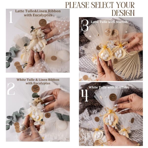Personalized Seashell Wedding Favor with Almond Candy, Bridal Shower Gifts, Custom Starfish Shell Keepsake, Luxury Wedding Souvenir - Image 7
