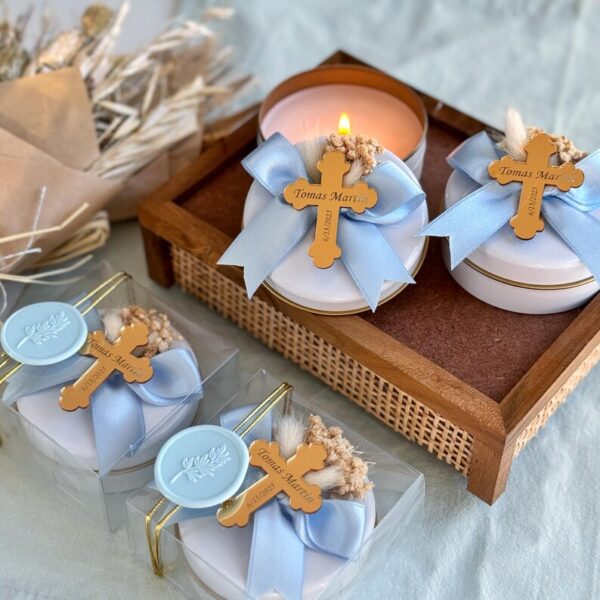 Custom Baptism Candle Favor, Personalized Christening Candle, Baptism Gift, Communion Favors, Elegant Candle Favor, Religious Keepsake - Image 4