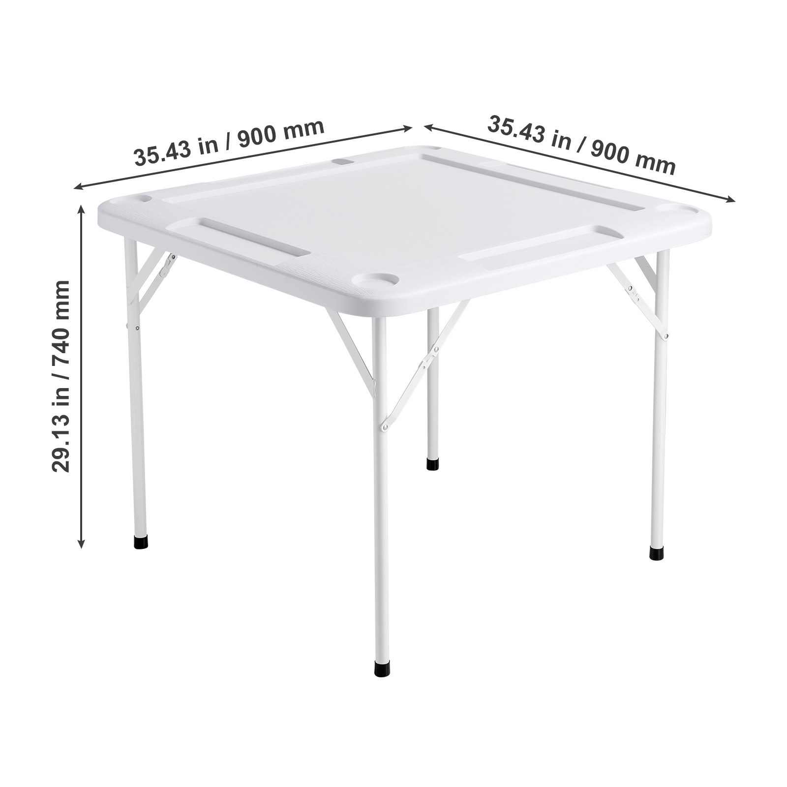 VEVOR Mahjong Table 4 Player Folding Card Table & Table Mat Cup Holder Chip Tray - Image 9